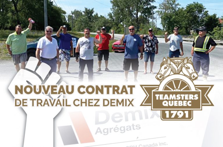 Nouveau contrat de travail chez Demix Teamsters Canada