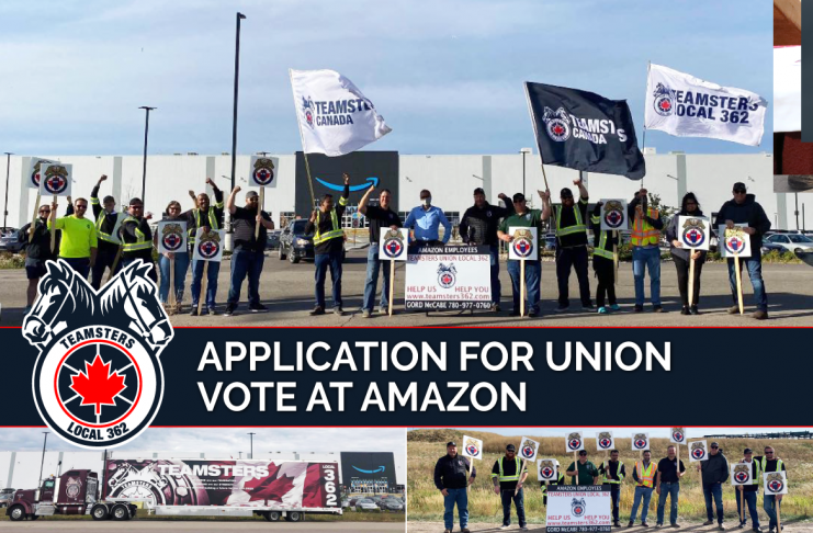 Teamsters Local Union 362 Files for Union Vote at Amazon Facility in Nisku, AB