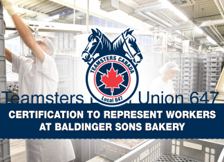 Teamsters Local 647 Wins Certification to Represent Workers at Baldinger Sons Bakery